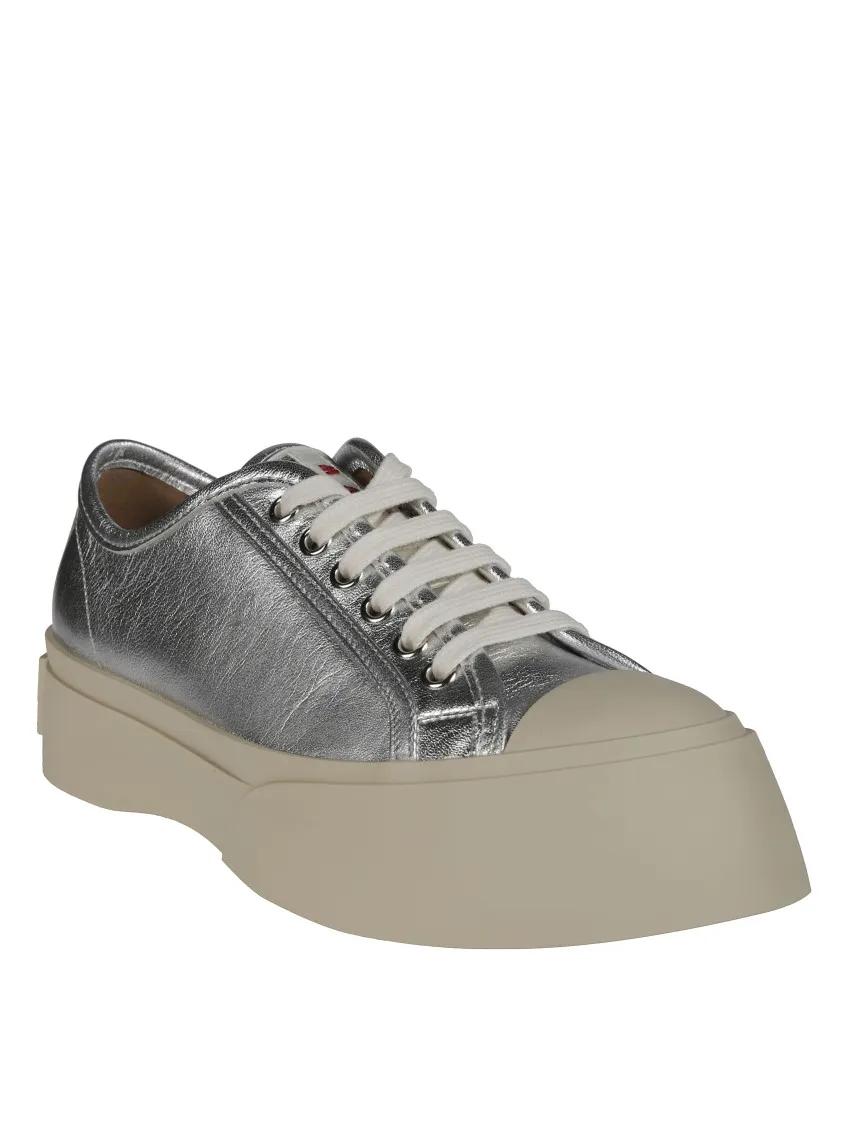 スニーカー Marni Silver llic Mary Jane Sneakers Silver leather Mary Jane sneaker | Marni