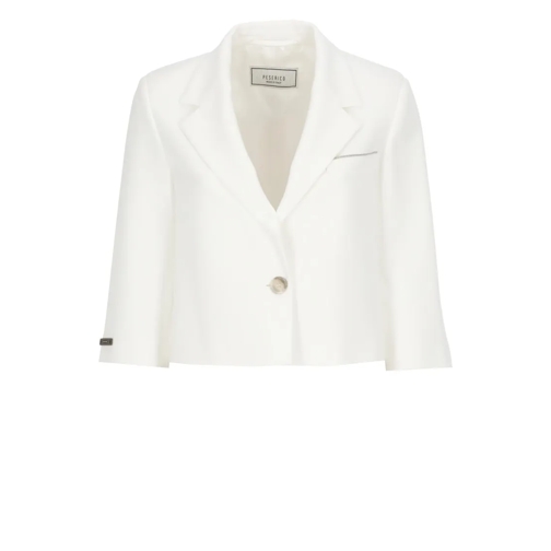 Peserico Blazer White Viscose Single Breasted Blazer White