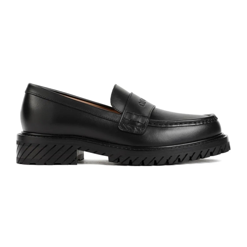 Off-White Ballerine Black Leather Military Loafer Black