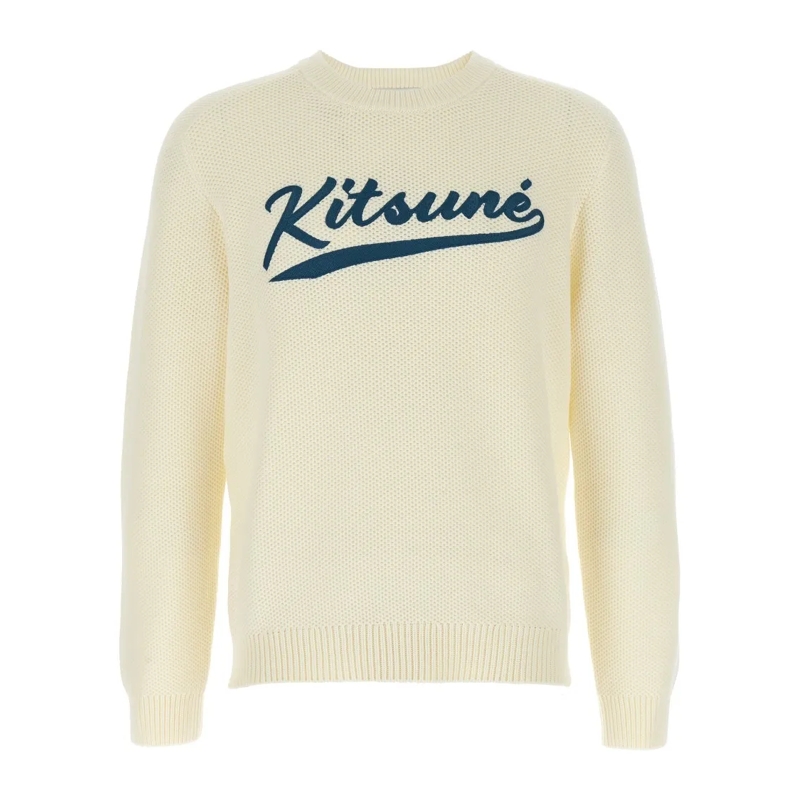 Maison Kitsune Trui 'Kitsune Varsity' Sweater Neutrals