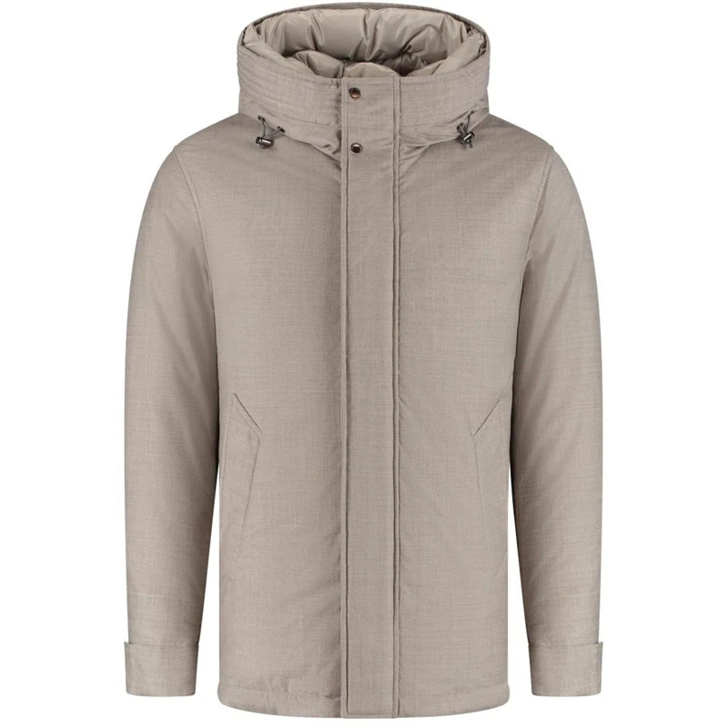 Woolrich Doudoune Lp Wool Silk Short Parka beige