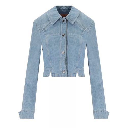 Stine Goya Sammie Cropped Denim Jacket Blue 