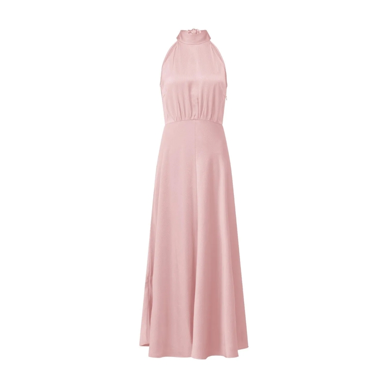 Samsøe Samsøe Robe longue Neckholder-Kleid Rheo Rosa