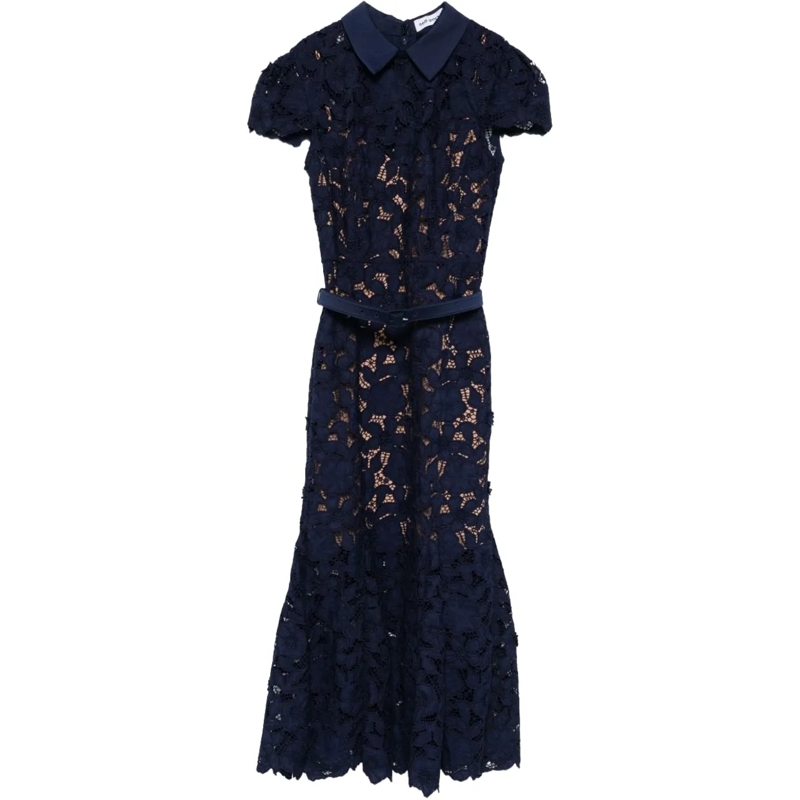 Self Portrait Maxikleid Dresses Blu dunkelblau