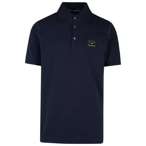 Dolce&Gabbana  Navy Cotton Polo Shirt Blue