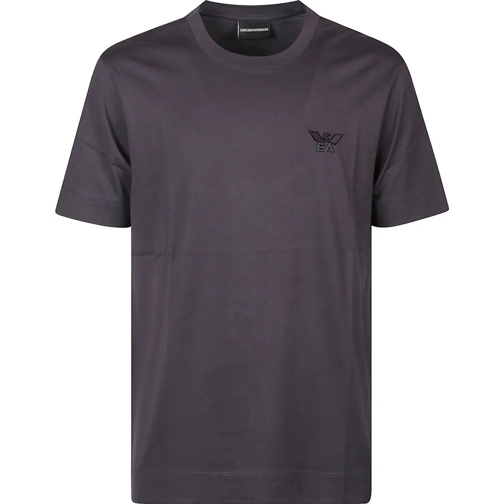 Emporio Armani T-shirts Logo-embroidered T-shirt Grey grau