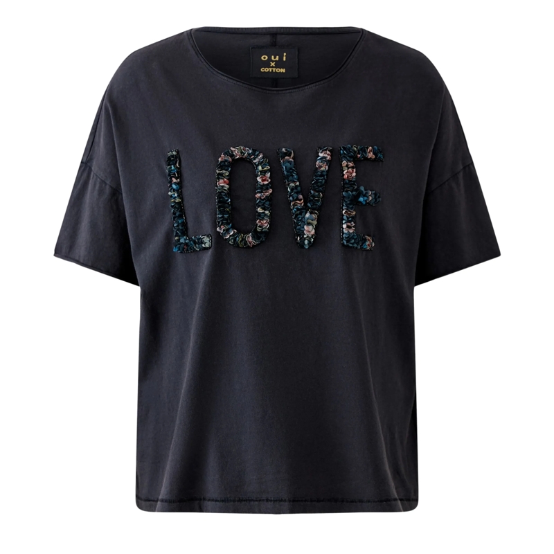 Oui T-Shirt T-Shirt schwarz