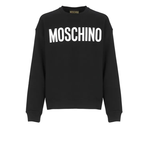 Moschino Cotton Logoed Sweatshirt Black 