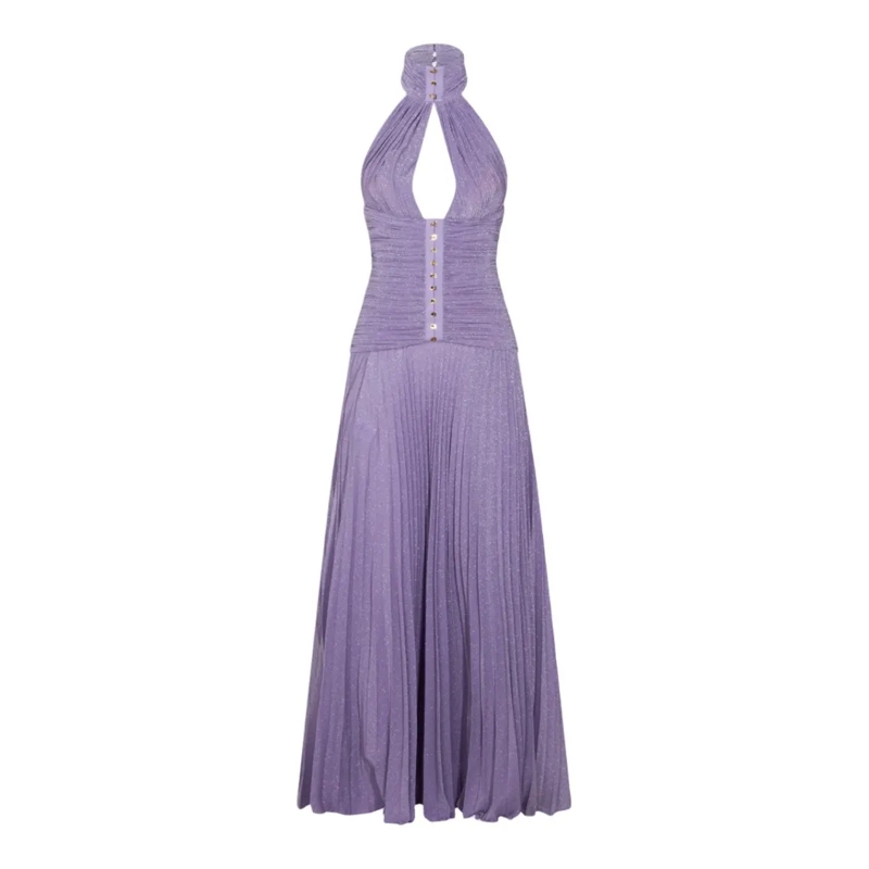 Elisabetta Franchi Midi-jurk Soft Lilac Dress With Flattering Draped Silhouette Purple