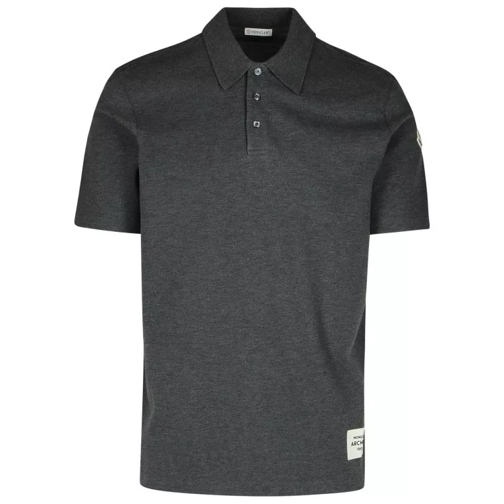 Moncler Grey Cotton Polo Shirt Grey 