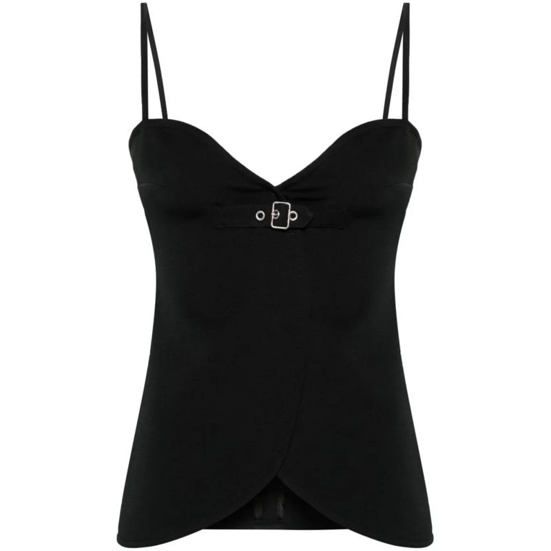 Courrèges Bluse Black Twill Weave Top Black