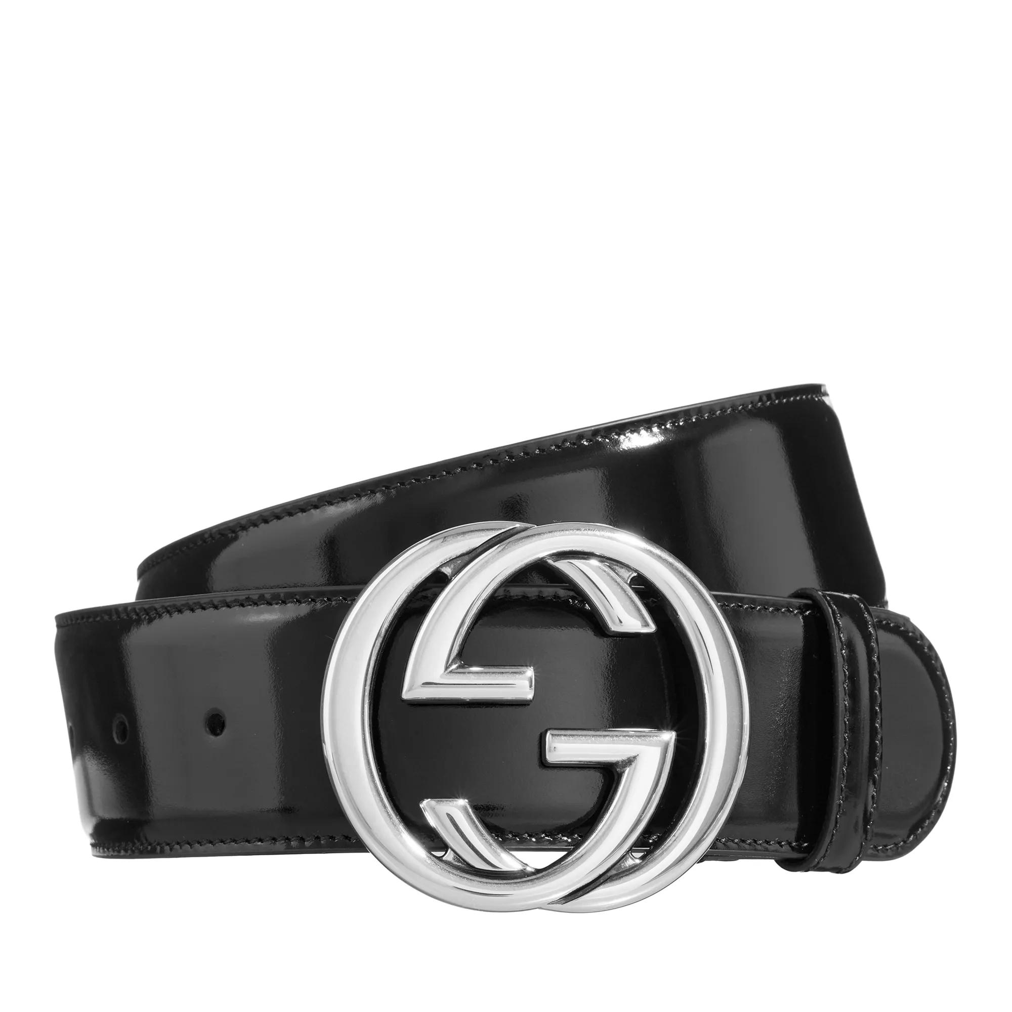 Gucci Gürtel - Interlocking G Buckle Wide Belt - Gr. 80 - in Schwarz - für Damen