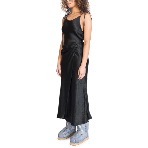 Acne Studios Midi-Kleider SATIN DRESS BLACK mehrfarbig