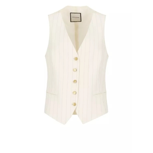 Tagliatore Ivory Cotton And Linen Gilet Neutrals 