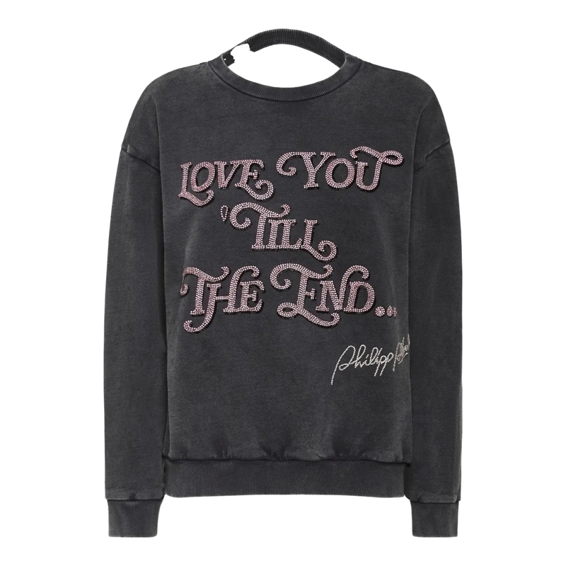 Philipp Plein Top Sweatshirt Ls Love schwarz