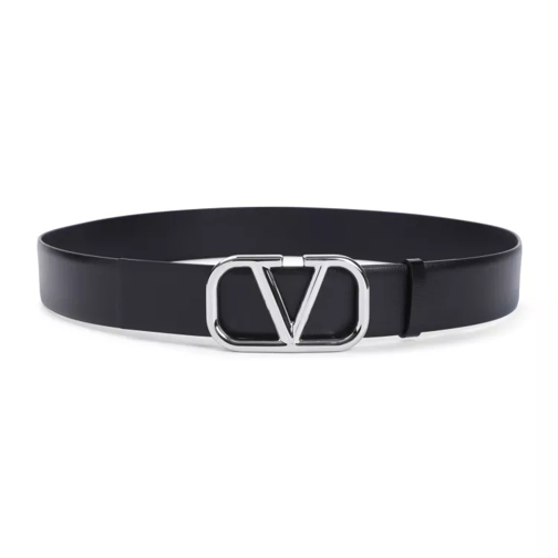 Valentino Ledergürtel Vlogo Signature Buckled Belt Black