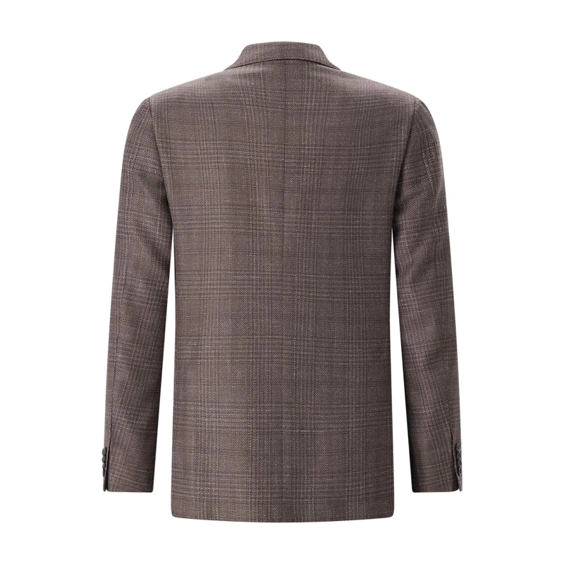 Canali Anzugjacke Kariertes Sako Kei braun(Image 3)