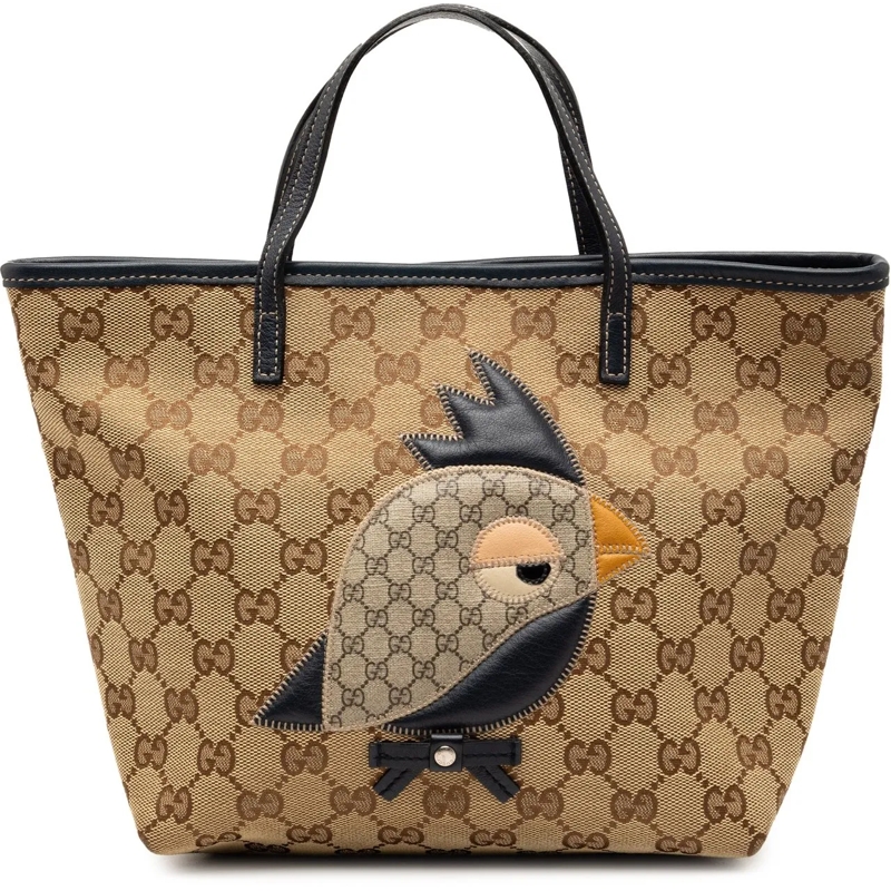 Gucci Tote GG Canvas Zoo Handbag braun