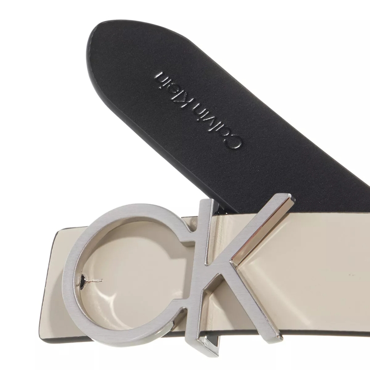 Belt Beige Ck Black Lock Stoney Calvin | Ledergürtel 30Mm Re Mono Klein Rev