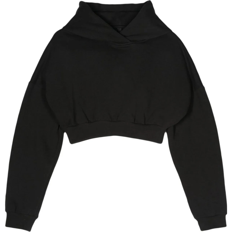 ENTIRE STUDIOS Sweatshirt Cropped Heavy Hood Soot schwarz