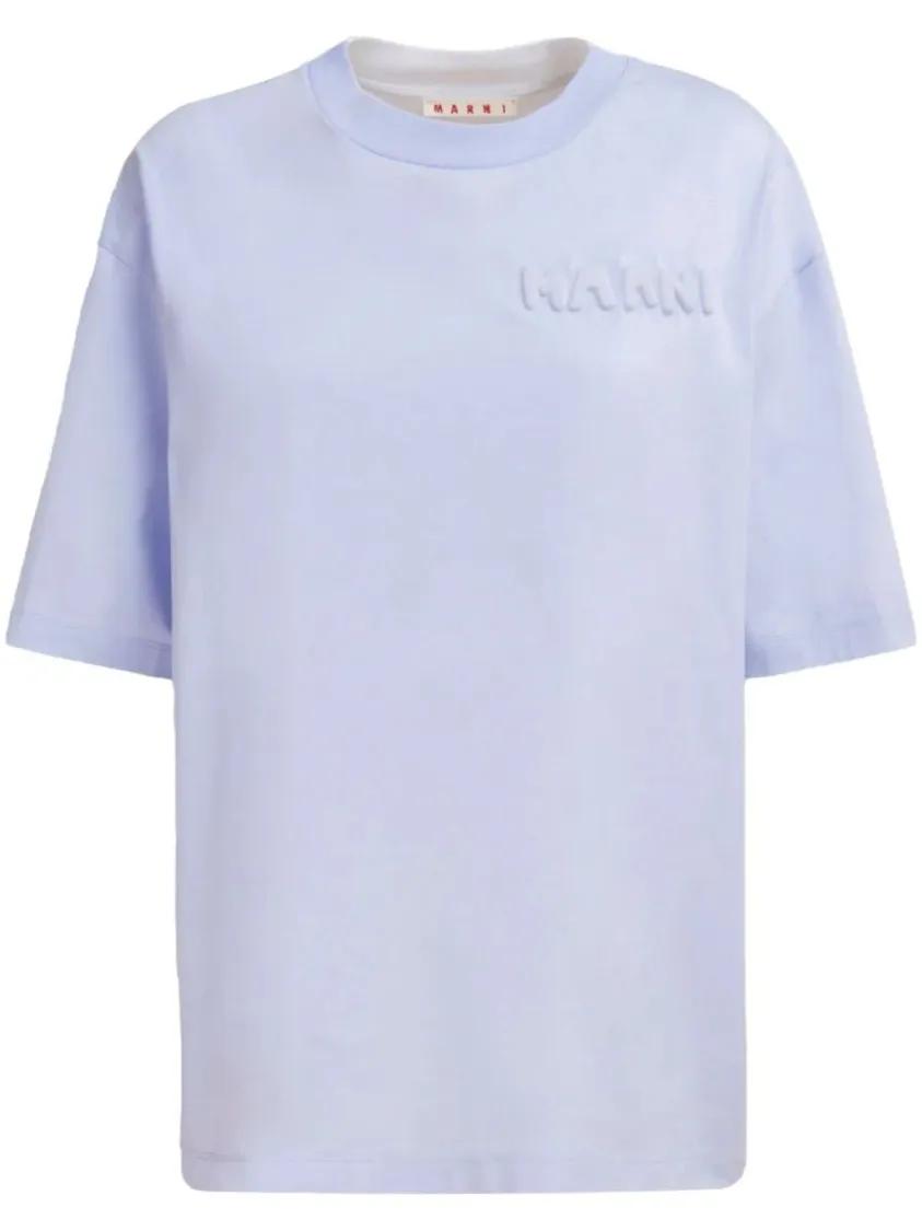 Marni - Logo Embossed T-Shirt - Größe 36 - blau