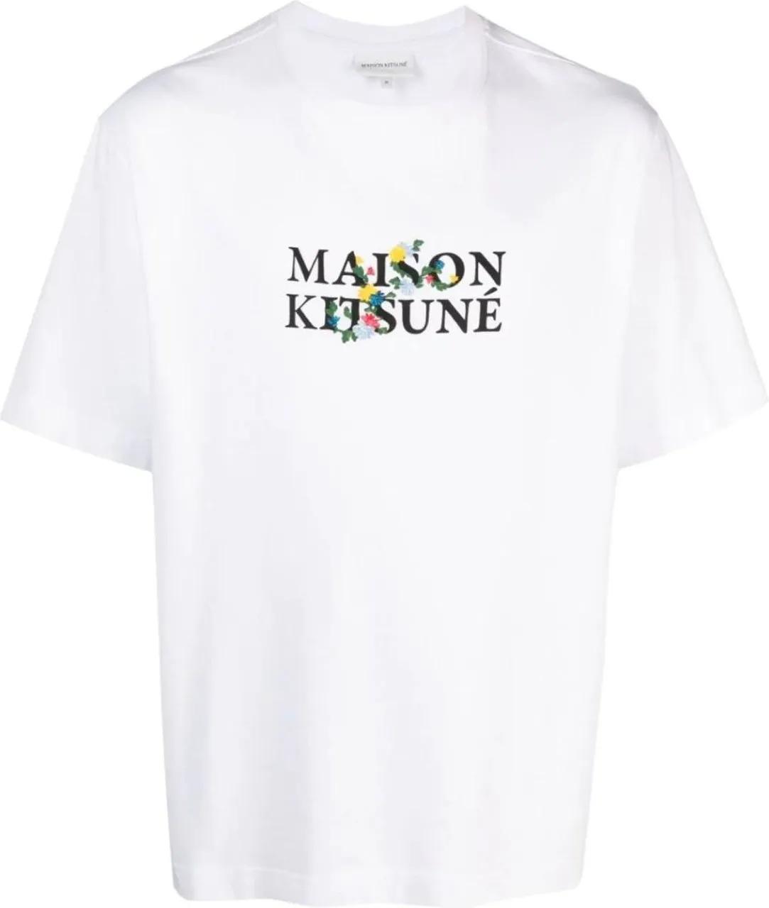 Thumbnail - Maison Kitsune - Floral Print Logo T-shirt - Größe XL - weiß