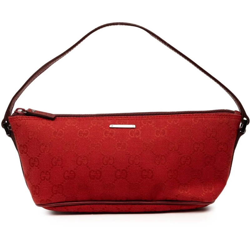 Gucci Schultertasche GG Canvas Boat rot