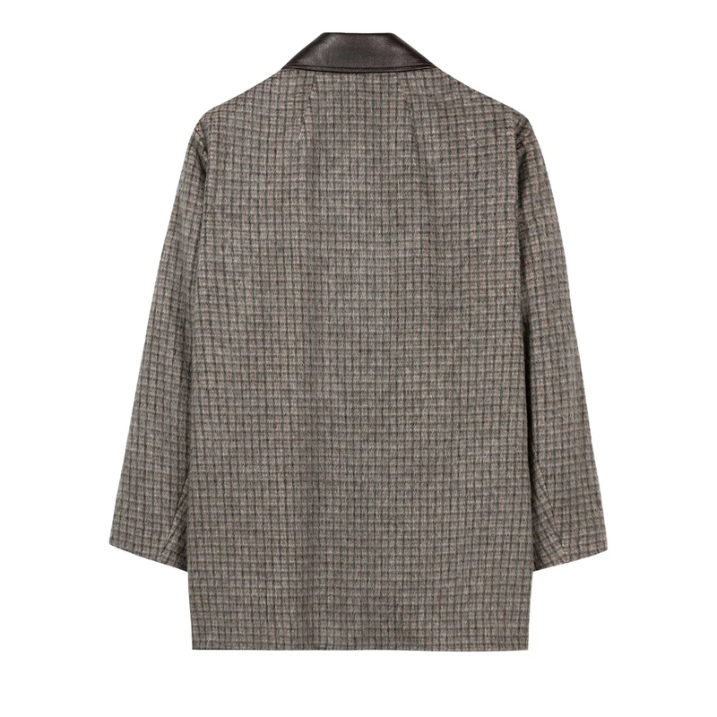 Luisa Cerano Mantel Karo-Kurzmantel aus Woll-Mix heather grey(Image 6)