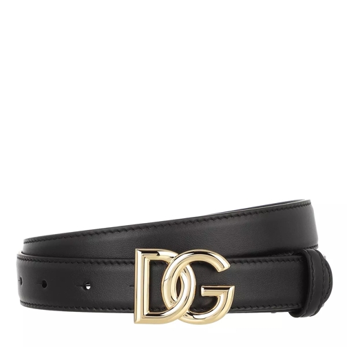 Dolce&Gabbana DG Logo Belt Leather Black Ceinture en cuir