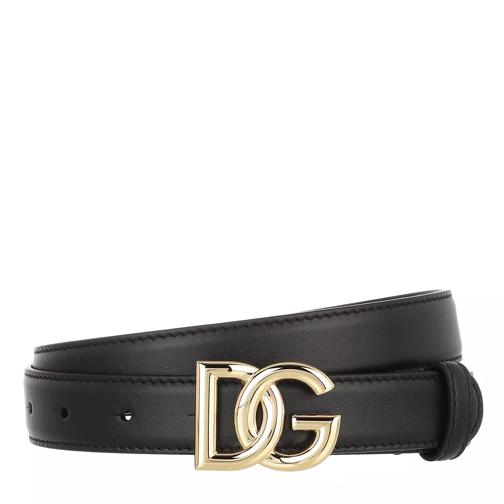 Dolce&Gabbana DG Logo Belt Leather Black Ledergürtel
