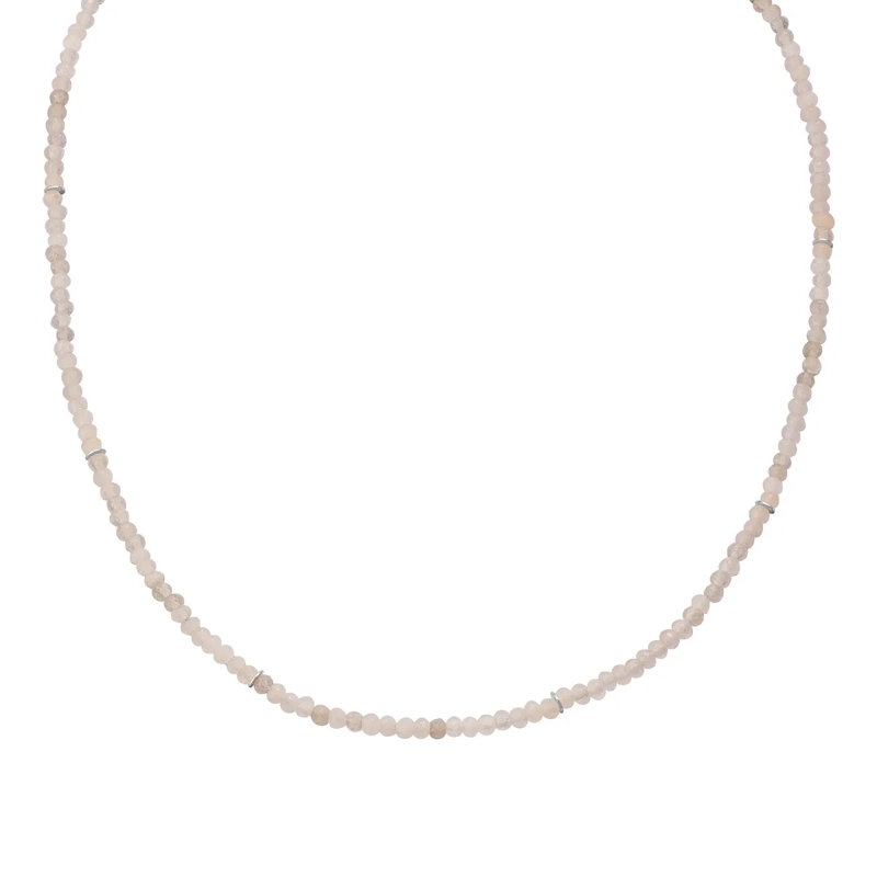 Glanzstücke München Mittellange Halskette Sterling Silber Halskette Chalcedon weiss