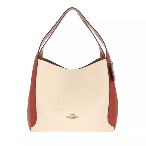 Coach Colorblock Hadley Hobo B4 Ivory Red Sand Multi Tote