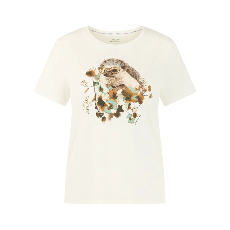 Marc Cain Top T-Shirt mit Print weiß