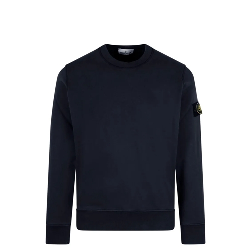 Stone Island Logo Crewneck Sweatshirt Blue Felpe