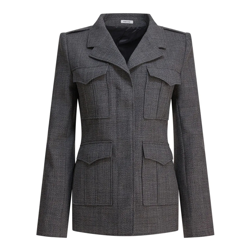 Alexander McQueen Blazer Tailored Grey Wool Jacket Grey