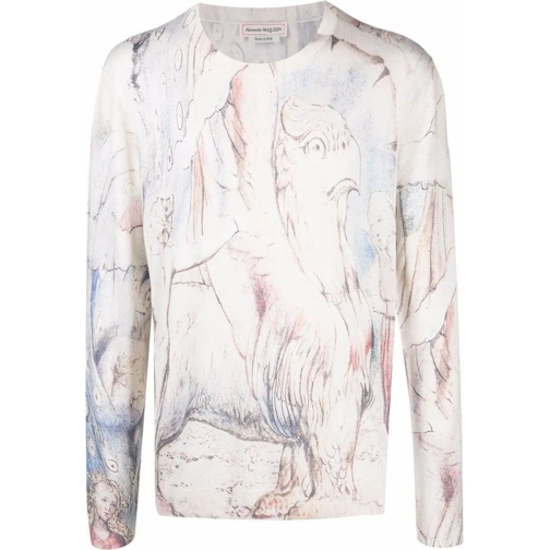 Alexander McQueen  Alexander Mcqueen William Blake Dante Print Pullov weiß