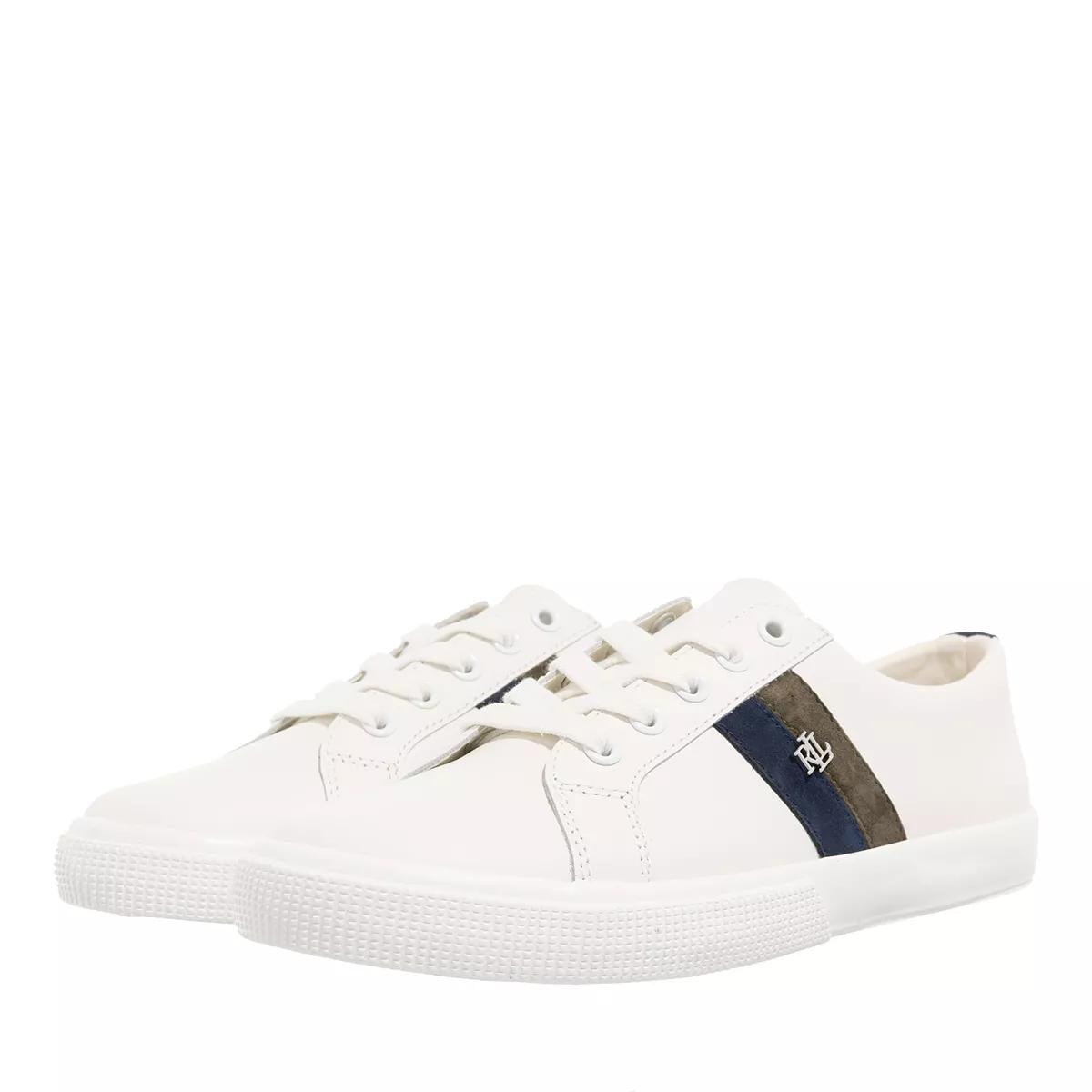 Lauren Ralph Lauren Janson II Low Top Lace Sneaker Snow White Navy Dark Olive Low Top Sneaker