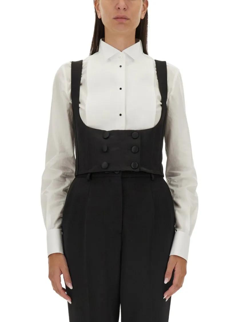 Thumbnail - Dolce&Gabbana - Double-Breasted Tuxedo Vest - Größe 42 - schwarz
