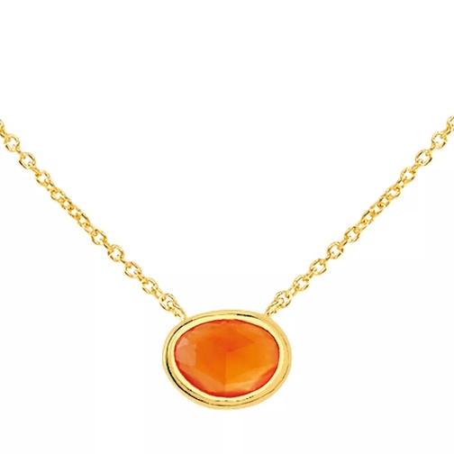 Indygo Bahia Necklace with Carnelian Yellow Gold Short Necklace