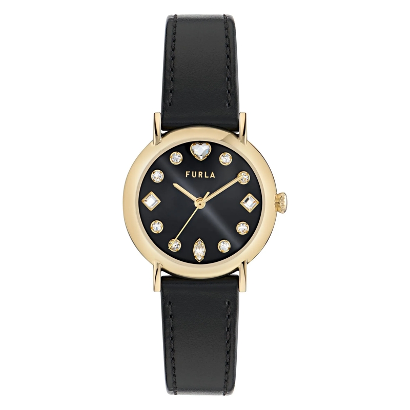 Furla Quarzuhr Quarz-Analoguhr Furla Easy Shape schwarz