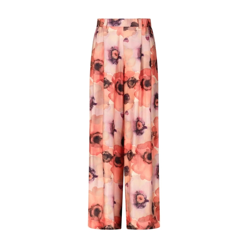 Raffaelo Rossi Freizeithose Satinhose Dominique mit Muster Rot