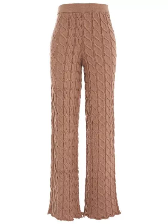 Akep Cable Knit Pants Brown Hosen