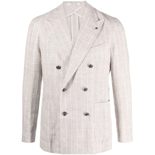 Tagliatore Blazer Light Beige Linen Jacket Neutrals