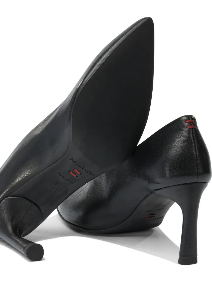 Thumbnail - Halmanera Hohe Schuhe - Pointed Toe Heeled Shoes In Polished Calf Leather - Gr. 38,5 (EU) - in Schwarz - für Damen