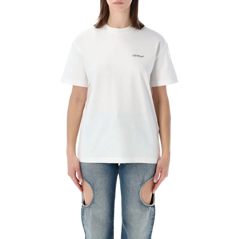 Off-White T-shirt Floral Arrow Graphic T-Shirt In Soft Cotton Jersey White
