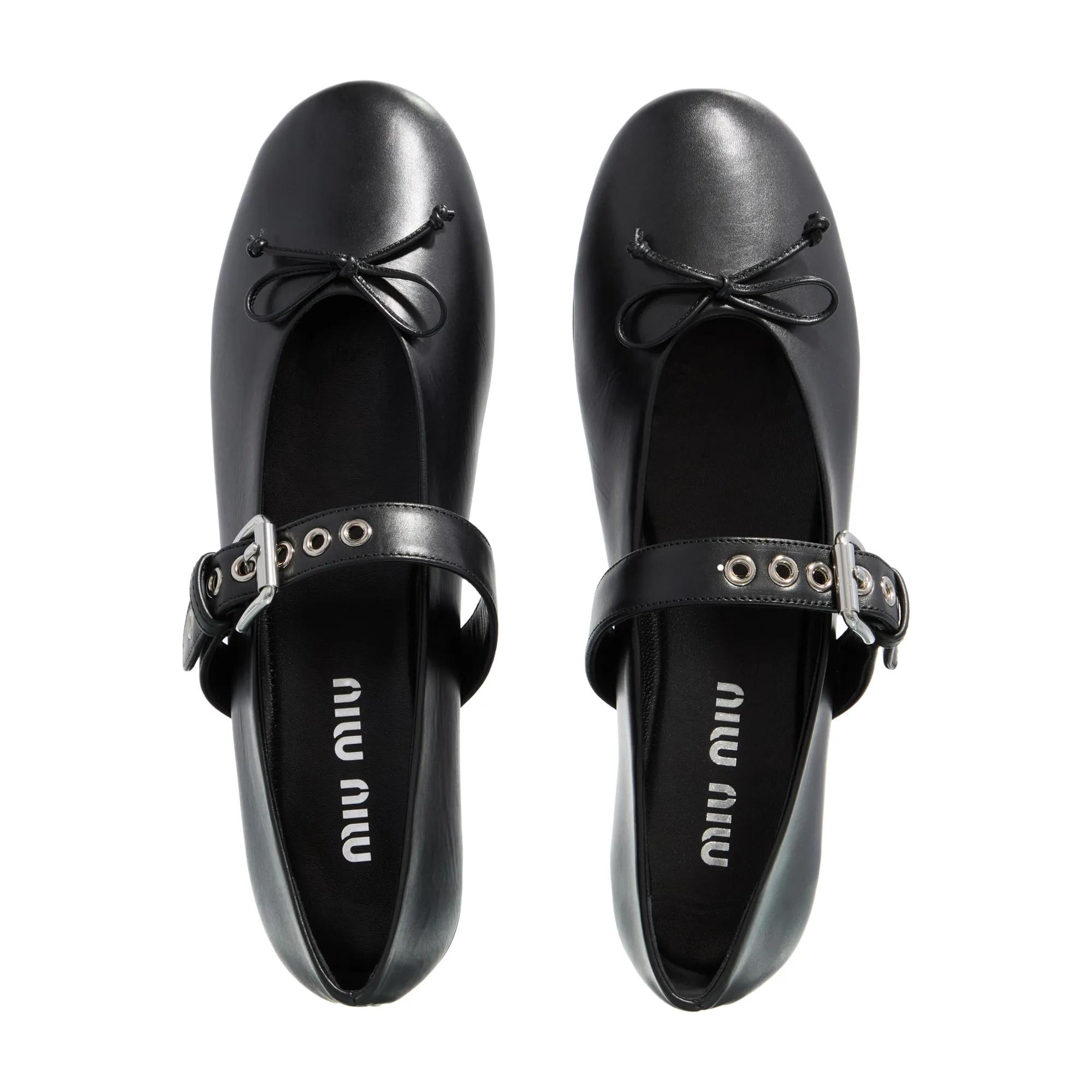Thumbnail - Miu Miu Loafer - Bucket And Bow Ballet Flats - Gr. 38 (EU) - in Schwarz - für Damen