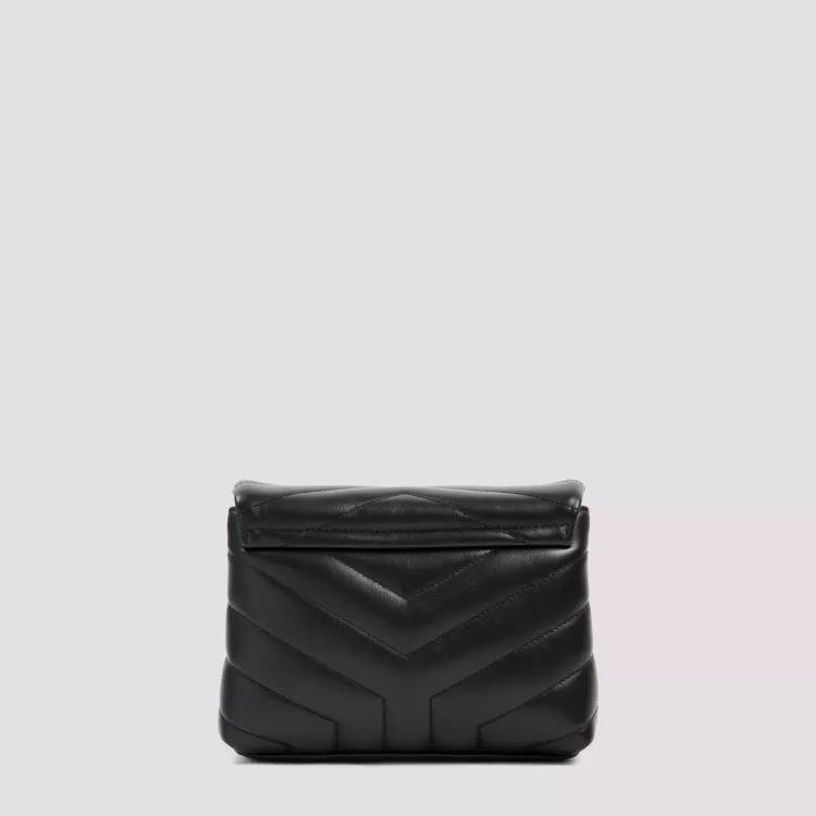 Saint Laurent Crossbody bags Black Leather Loulou Mini Bag in zwart