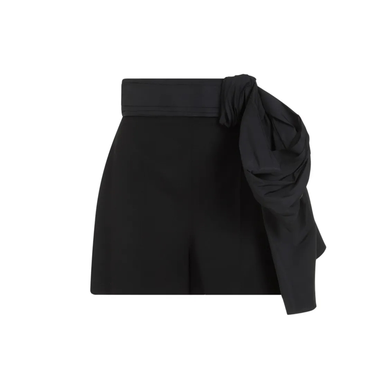 Alexander McQueen Casual Shorts Black Cupro Shorts Black