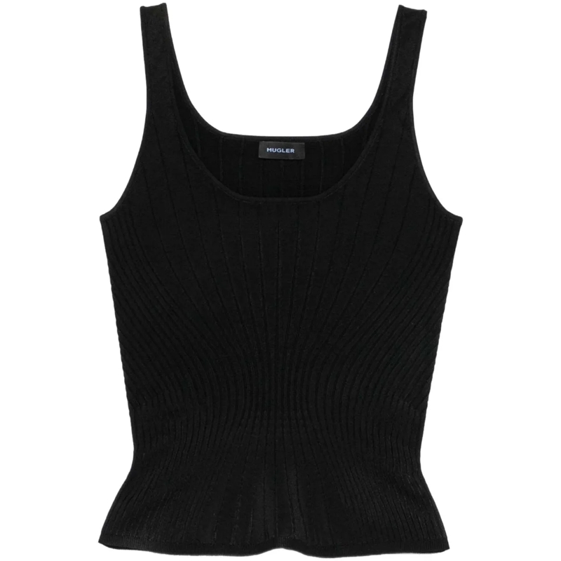 Mugler T-Shirt Top Black schwarz