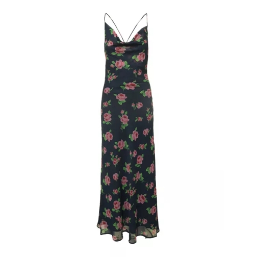 Rotate Maxi Multicolor Dress With All-Over Rose Print In  Multicolor 